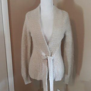 NWOT Deanne and White Angora & Lambswool Cardigan!
